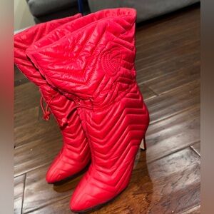 Gucci nylon drawstring stiletto boots